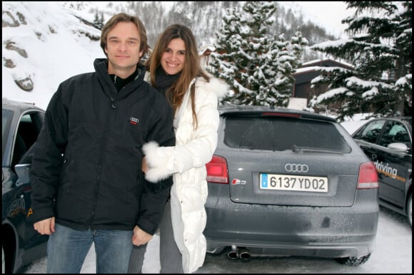 David Hallyday et sa femme Alexandra Pastor - Coupe du monde de ski au Val d'Isère en 2008
