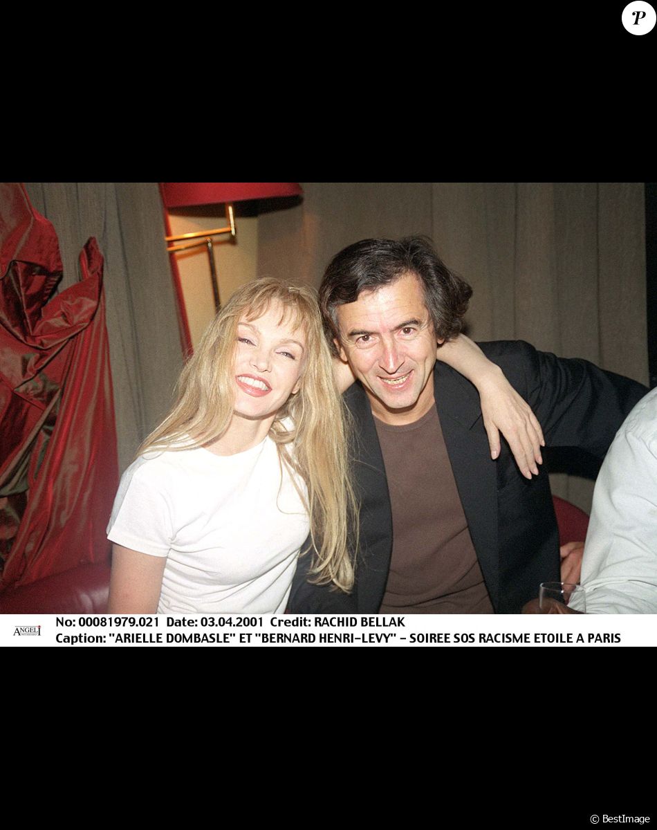 "ARIELLE DOMBASLE" ET "BERNARD HENRI-LEVY" - SOIREE SOS RACISME ETOILE A PARIS "PLAN AMERICAIN"