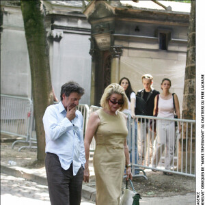 Daniel Auteuil et Catherine Deneuve - Ultime Hommage à Marie Trintignant, obsèques le 6 aût 2003 au Cimetière du Père-Lachaise, Paris