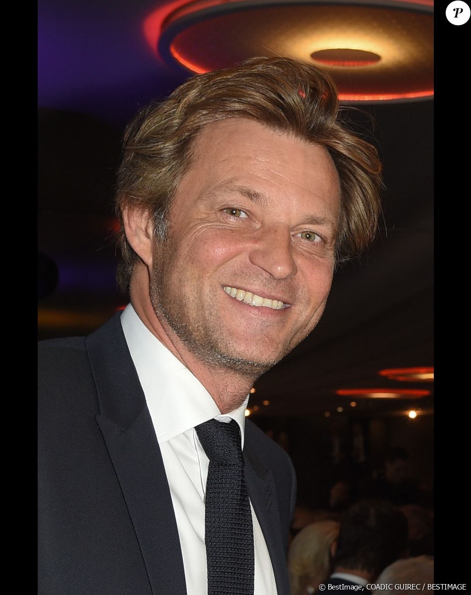 Naissance - Alice Taglioni et Laurent Delahousse sont parents d'un petit garçon prénommé Lino - Semi-exclusif - Laurent Delahousse - Soirée du 90ème anniversaire de Line Renaud sur le Bateau Potel et Chabot "Pavillon Seine" à Paris le 2 juillet 2018. © Coadic Guirec/Bestimage
