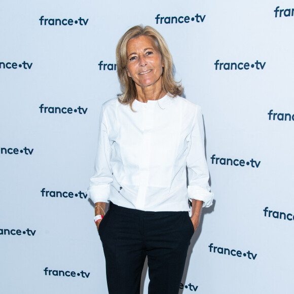 Claire Chazal lors du photocall dans le cadre de la conférence de presse de France Télévisions au Pavillon Gabriel à Paris, France, le 24 août 2021. © Pierre Perusseau/Bestimage 