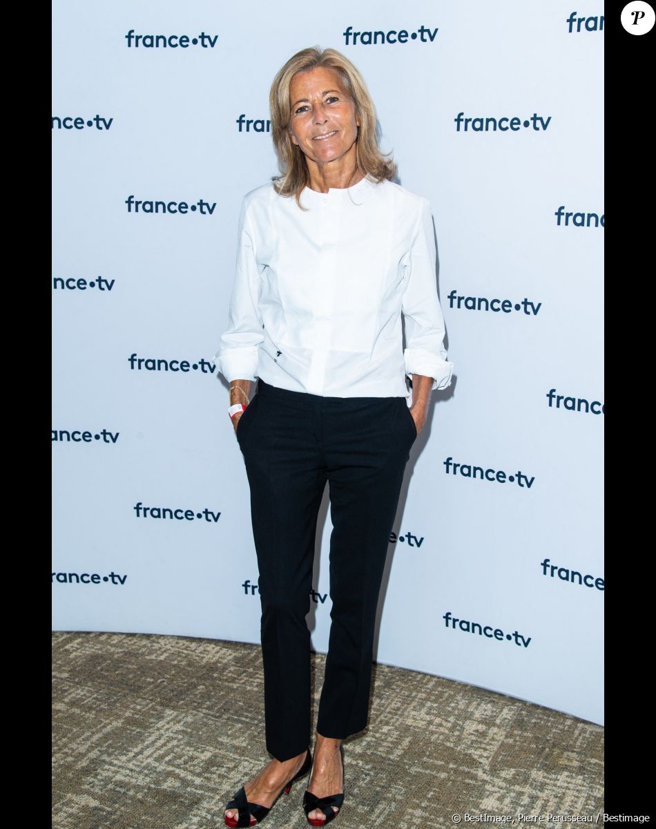 Claire Chazal lors du photocall dans le cadre de la conférence de presse de France Télévisions au Pavillon Gabriel à Paris, France, le 24 août 2021. © Pierre Perusseau/Bestimage