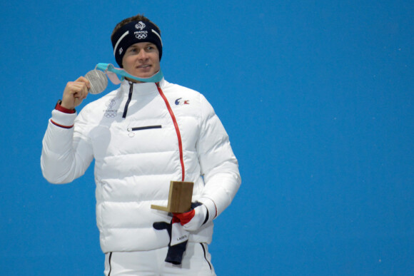 Alexis Pinturault (médaille d'argent) pendant la cérémonie de remise de médailles lors de la 23ème édition des Jeux Olympiques d'hiver à Pyeongchang, Corée du Sud, le 13 février 2018. © Christopher Levy/Zuma Press/Bestimage