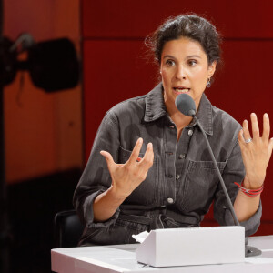 Semi-exclusif - Apolline de Malherbe - Conférence de presse de rentrée de RMC / RMC Sport saison 2021/2022 à l'Altice Campus à Paris, France, le 30 août 2021. © Christophe Clovis / Bestimage