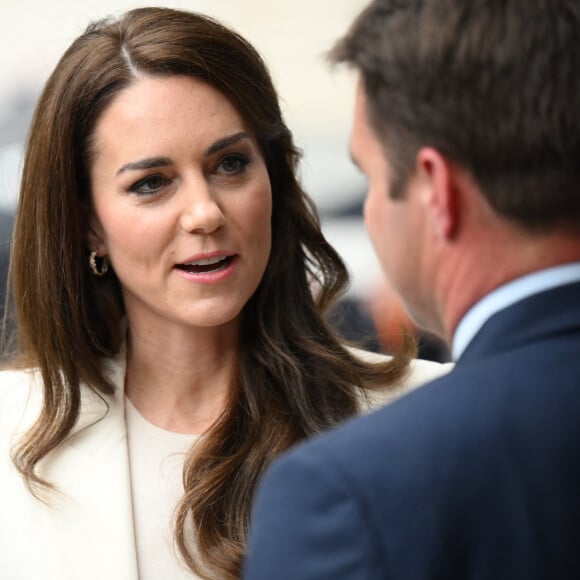 Kate Catherine Middleton, princesse de Galles, lors de la réunion inaugurale de son nouveau groupe de travail sur les affaires de la petite enfance au siège social de NatWest à Londres. Le 21 mars 2023 