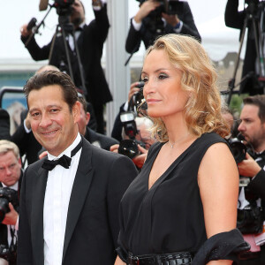 Laurent Gerra et sa compagne Christelle Lyon (Bardet) - Montée des marches du film "La Glace et le Ciel" pour la cérémonie de clôture du 68 ème Festival du film de Cannes, à Cannes le 24 mai 2015.