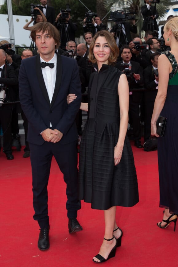 Sofia Coppola et son mari Thomas Mars - Montée des marches du film " Saint Laurent" lors du 67 ème Festival du film de Cannes – Cannes le 17 mai 2014.  Red carpet for the movie " Saint Laurent" during the 67 th Cannes Film festival - Cannes 17/05/2014 