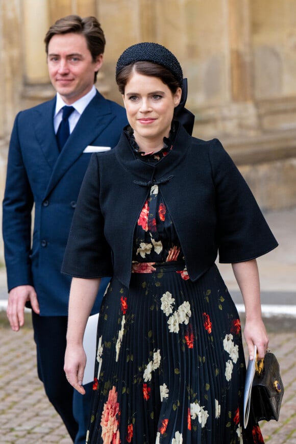 La princesse Eugenie d'York lors du service d'action de grâce en hommage au prince Philip, duc d'Edimbourg, à l'abbaye de Westminster à Londres, Royaume Uni, le 29 mars 2022. Le prince Philip, duc d'Edimbourg, est décédé le 9 avril 2021. 