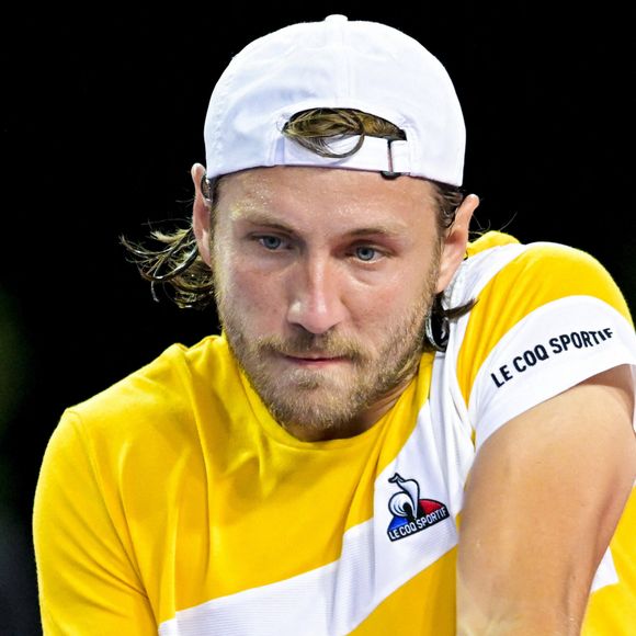 Après un break salvateur, Lucas Pouille a désormais un objectif clair. "Faire les Jeux à Paris, c'est l'expérience d'une vie. J'ai envie d'essayer", raconte-t-il
Lucas Pouille (Fra) lors de l'Open Sud de France 2022 à Montpellier, France, le 1er février 2022. © Jean-Baptiste Autissier/Panoramic/Bestimage