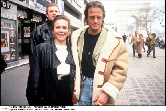 <p>Archive- L'actrice Diane Lane et son homme Christophe Lambert.</p>