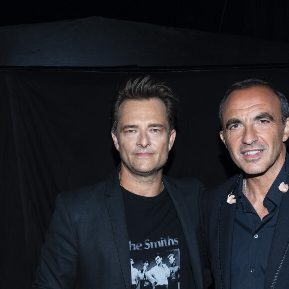 Exclusif - David Hallyday et Nikos Aliagas - Backstage de l'enregistrement de l'émission "La Chanson secrète 5", qui sera diffusée le 11 janvier 2020 sur TF1, à Paris. Le 17 décembre 2019 © Gaffiot-Perusseau / Bestimage