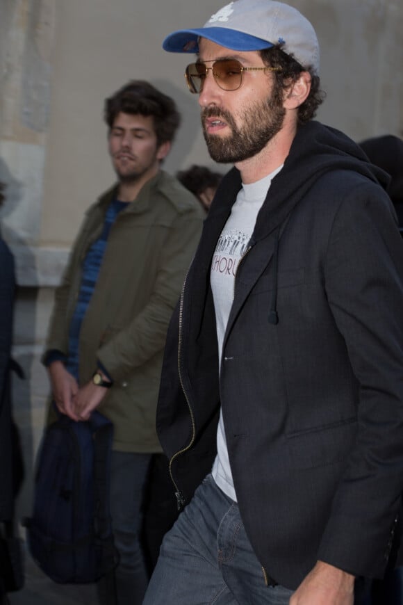 Exclusif - Thomas Bangalter du groupe Daft punk - Arrivées des people au concert privé de Pharrell Williams à la Galerie Perrotin à Paris le 26 mai 2014 