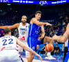 Le Parisien rapporte que le ton est d'abord monté entre les deux joueurs des Minnesota Timberwolves
Quart de finale de l'Eurobasket 2022 "France - Italie (93-85)" à Berlin, le 14 septembre 2022.