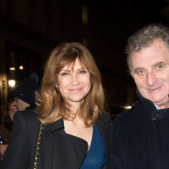 Florence Pernel et son mari Patrick Rotman - Générale de la pièce "Quelque part dans cette vie" au théâtre Edouard VII à Paris le 12 février 2018. © Coadic Guirec-Pierre Perusseau/Bestimage