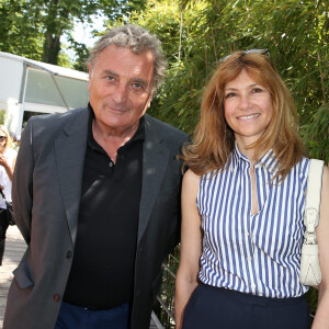 Florence Pernel et son mari Patrick Rotman - People dans le village lors de la finale du tournoi de tennis de Roland-Garros à Paris, le 7 juin 2015. 