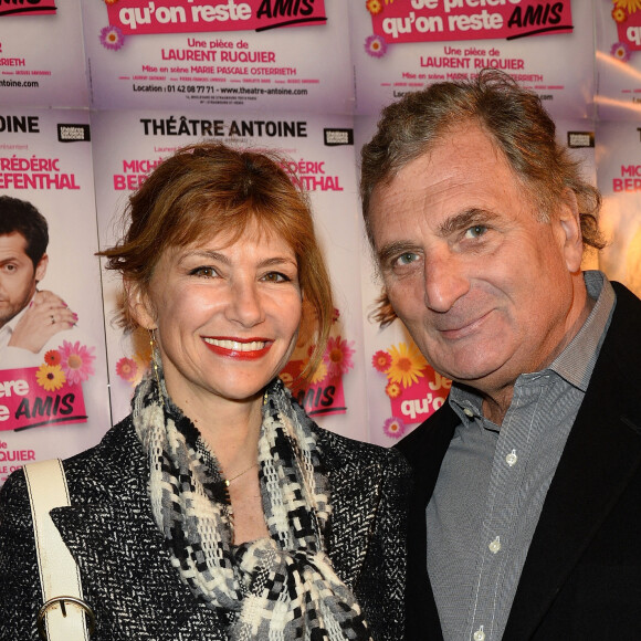 Florence Pernel et son mari Patrick Rotman - People à la 150ème représentation de la pièce "Je préfère qu'on reste amis" au théâtre Antoine à Paris le 5 novembre 2014.