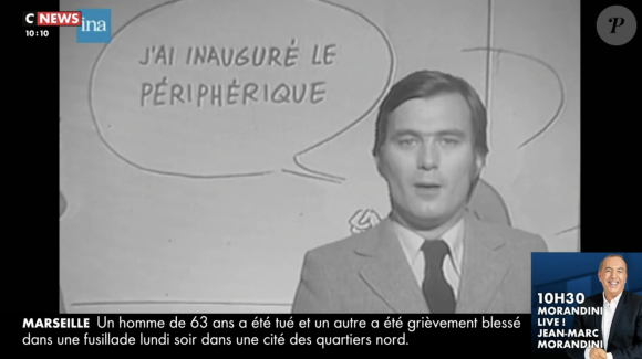 Le journaliste Alexandre Baloud lors d'un JT présenté en 1973