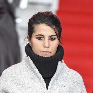 Karine Ferri - Karine Ferri encourage son compagnon Yoann Gourcuff lors du match Psg-Rennes au Parc des Princes à Paris le 6 novembre 2016. (victoire 4-0 du Psg) © Pierre Perusseau/Bestimage 