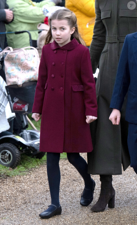 La princesse Charlotte de Galles - La famille royale d'Angleterre assiste au service religieux de Noël à l'église St Mary Magdalene à Sandringham, Norfolk, Royaume Uni, le 25 décembre 2022. 