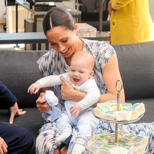 Le prince Harry, duc de Sussex, et Meghan Markle, duchesse de Sussex, avec leur fils Archie ont rencontré l'archevêque Desmond Tutu et sa femme à Cape Town, Afrique du Sud. Le 25 septembre 2019 