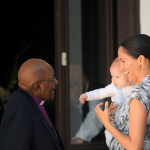 Le prince Harry, duc de Sussex, et Meghan Markle, duchesse de Sussex, avec leur fils Archie ont rencontré l'archevêque Desmond Tutu et sa femme à Cape Town, Afrique du Sud. Le 25 septembre 2019 