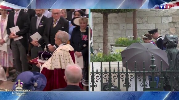 La princesse Charlotte arbore pour la première fois une tiare, copie conforme de sa maman Kate Middleton, lors du couronnement historique de Charles III ce samedi 6 mai 2023 en l'Abbaye Westminster à Londres