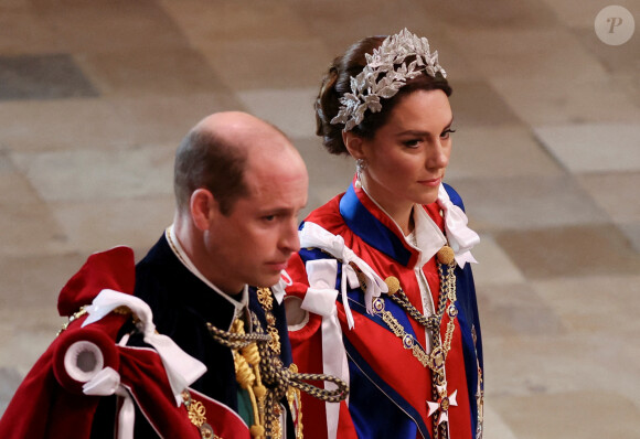 Et bien sûr les membres de la famille royale sont en première ligne de cet évènement historique, qui réuni 2200 invités triés sur le volet.
Le prince William, prince de Galles, et Catherine (Kate) Middleton, princesse de Galles - Les invités à la cérémonie de couronnement du roi d'Angleterre à l'abbaye de Westminster de Londres, Royaume Uni, le 6 mai 2023. 