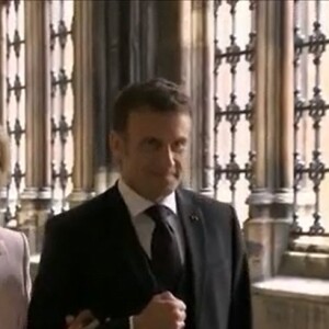 Emmanuel Macron et sa femme Brigitte au couronnement de Charles III. @ France 2