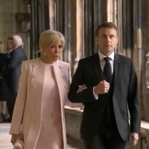 Emmanuel Macron et sa femme Brigitte au couronnement de Charles III. @ France 2