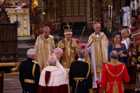 Le roi Charles III d'Angleterre et Penny Mordaunt - Les invités à la cérémonie de couronnement du roi d'Angleterre à l'abbaye de Westminster de Londres, Royaume Uni, le 6 mai 2023. 