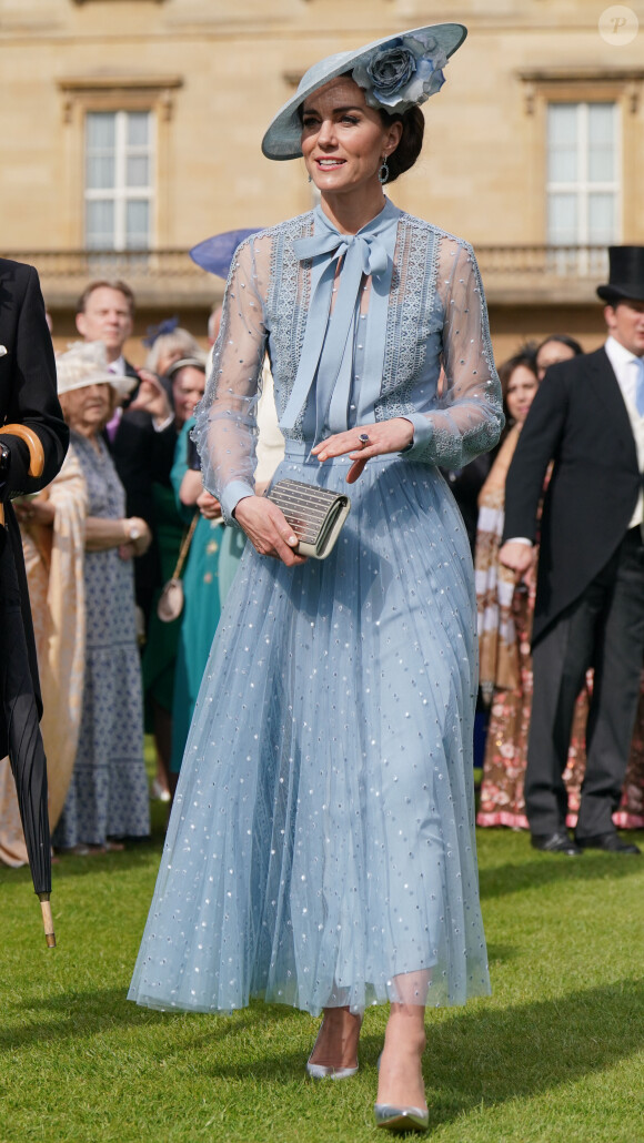 Dans la vidéo d'ouverture, elle ajoué quelques notes au piano.
Catherine (Kate) Middleton, princesse de Galles lors d'une Garden Party au palais de Buckingham à Londres, Royaume Uni, le 9 mai 2023, pour célébrer le couronnement du roi et de la reine d'Angleterre.