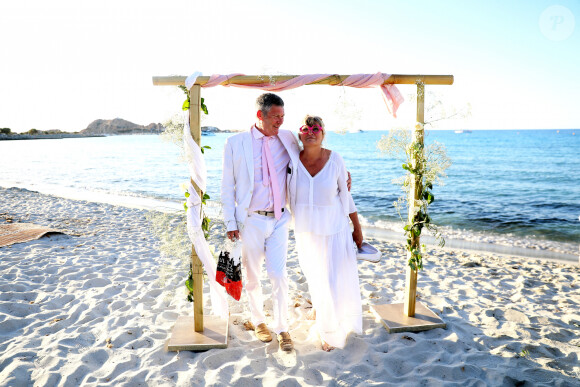 Dans son catamaran baptisé Frou-Frou
Exclusif - Soirée du mariage de Christine Bravo et Stéphane Bachot sur la plage du restaurant Marinella à l'Ile Rousse en Corse le 11 Juin 2022 © Dominique Jacovides / Bestimage