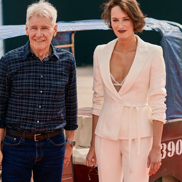 Harrison Ford et Phoebe Waller-Bridge au photocall de "Indiana Jones et le Cadran de la destinée" lors du 76ème Festival International du Film de Cannes, France, le 18 mai 2023. © Jacovides/Moreau/Bestimage