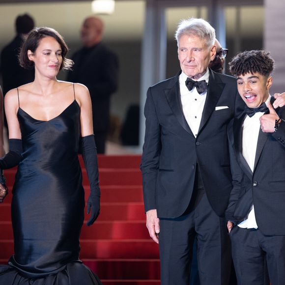 Shaunette Renée Wilson, Phoebe Waller-Bridge, Harrison Ford, Ethann Isidore - Descente des marches du film " Indiana Jones et le cadran de la destinée (Indiana Jones and the Dial of destiny) " lors du 76ème Festival International du Film de Cannes, au Palais des Festivals à Cannes. Le 18 mai 2023 © Olivier Borde / Bestimage