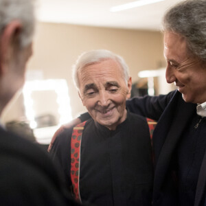 Exclusif - Michel Drucker - Charles Aznavour en concert à l'Accorhotels Arena (POPB Bercy) à Paris. Le 13 décembre 2017 © Cyril Moreau / Bestimage 
