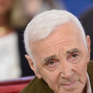Charles Aznavour - Enregistrement de l'émission "Vivement Dimanche" à Paris le 27 mai 2015 et qui sera diffusée le 21 juin 2015. Invité principal Michèle Torr