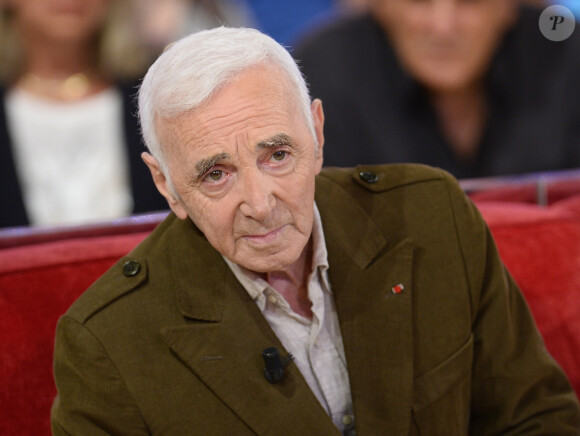 Charles Aznavour - Enregistrement de l'émission "Vivement Dimanche" à Paris le 27 mai 2015 et qui sera diffusée le 21 juin 2015. Invité principal Michèle Torr