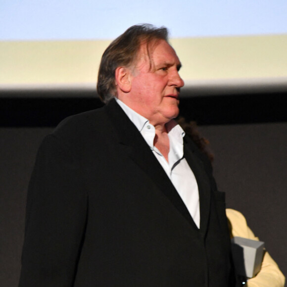 Gérard Depardieu lors de la soirée de clôture de la 3eme édition du Festival Cinéroman à Nice, le 24 octobre 2021 © Bruno Bebert / Bestimage