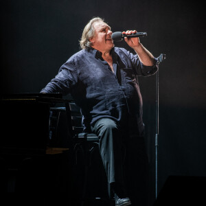 Exclusif - Gérard Depardieu - Gérard Depardieu chante Barbara - 20ème édition du Festival de Lacoste dans les carrières du Chateau de Lacoste le 15 Août 2020. © Morgan Palun / Bestimage
