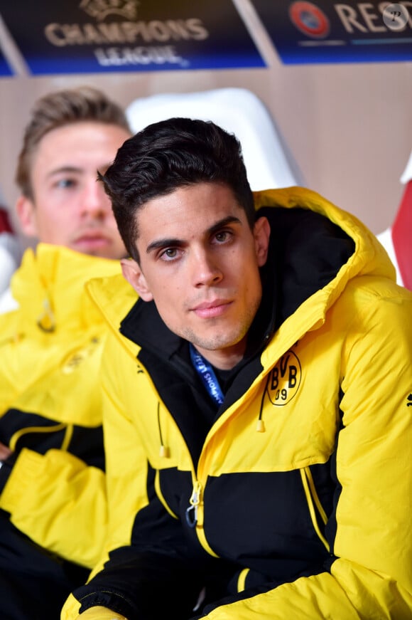 Marc Bartra, le joueur du Borussia Dortmund blessé lors de l'attaque du bus de son équipe sur le trajet du stade en Allemagne, avant la rencontre de football de Champions League Monaco contre Dortmund au Stade Louis II de Monaco le 19 avril 2017. Les monégasques se sont qualifiés pour les demi-finales en ayant remporté le match aller en Allemagne par 3 à 2 et le match retour par 3 à 1. © Brubo Bebert/Bestimage