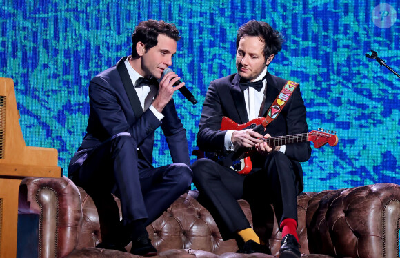 Exclusif - Mika et Vianney - Enregistrement de l'émission "Le gala des Pièces Jaunes, le concert événement" au Zenith de Paris, diffusée le 28 janvier sur France 2. Le 25 janvier 2023 © Dominique Jacovides / Bestimage