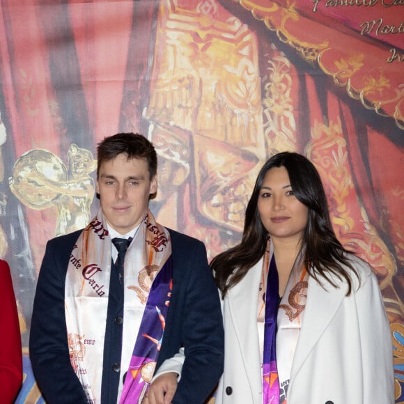 Louis Ducruet et sa femme Marie (enceinte) - Arrivées lors du 45ème Festival International du Cirque de Monte Carlo sous le chapiteau Fontvieille à Monaco le 20 janvier 2023. © Olivier Huitel/Pool/Bestimage 