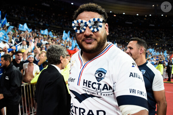 Attitude - Joie de Mohamed Haouas ( 3 - Montpellier ) - - Finale du Top 14 de rugby entre Montpellier et Castres (29-10) au Stade de France à Saint-Denis le 24 juin 2022. 