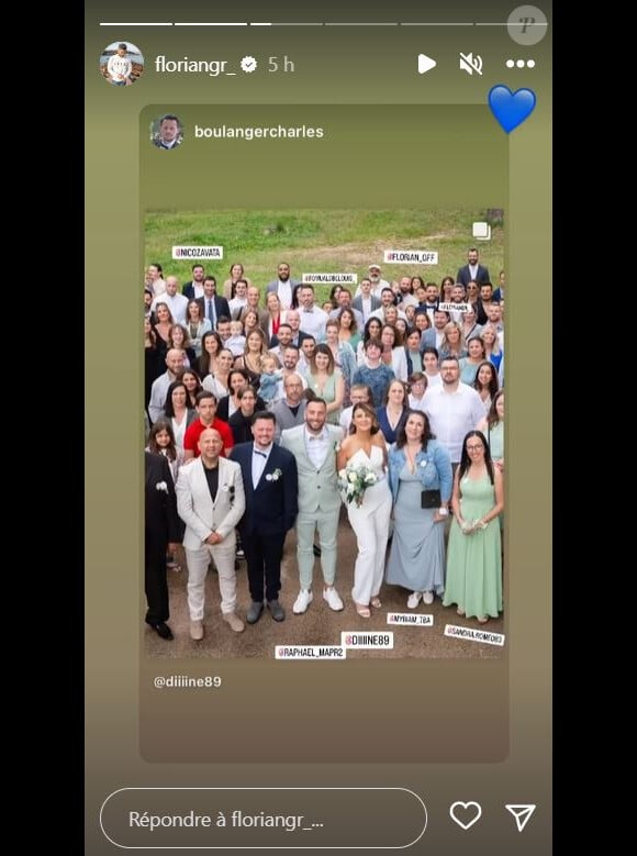 Il a épousé celle qu'il aime comme Florian l'a dévoilé en story Instagram, lundi 29 mai 2023