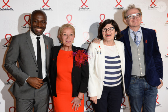 Anicet Mbida, Danièle Odin, Béatrice de Malembert et Mac Lesggy - Soirée de lancement de la campagne 2014 du Sidaction au Musée du Quai Branly à Paris, le 10 mars 2014.