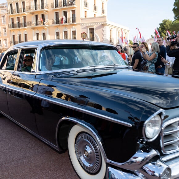 La princesse Stéphanie de Monaco et Louis Ducruet - "Le rocher en fête" la principauté de Monaco fête le centenaire du prince Rainier III à Monaco, le 31 mai 2023. © Olivier Huitel/Pool Monaco/Bestimage