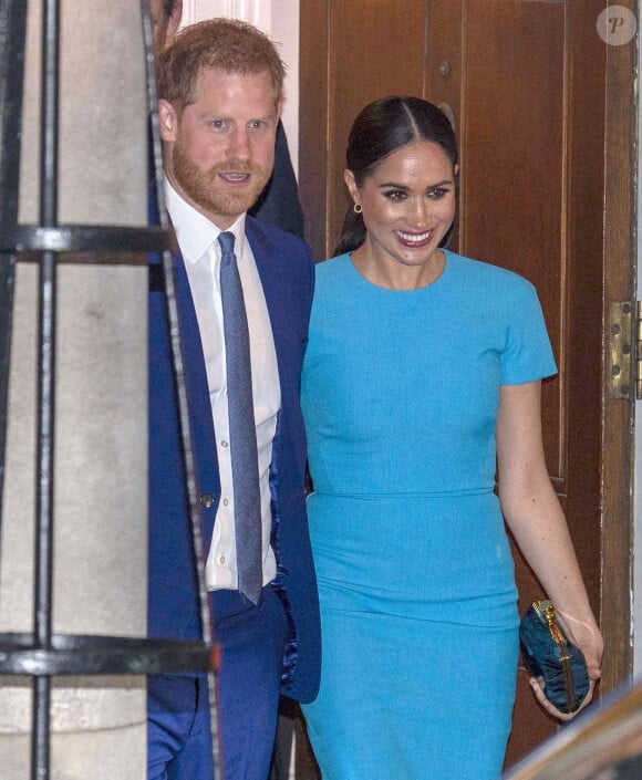 Ils l'ont fêté avec elle en Californie, où ils résident. 
Le prince Harry, duc de Sussex, et Meghan Markle, duchesse de Sussex à la sortie de la cérémonie des Endeavour Fund Awards au Mansion House à Londres, Royaume Uni, le 5 mars 2020. 