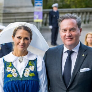 La princesse Madeleine de Suède et Christopher O'Neill - La famille royale de Suède arrive à une réception au Musée Nordique (Nordiska museet) pour la fête nationale suédoise à Stockholm le 6 juin 2023. 