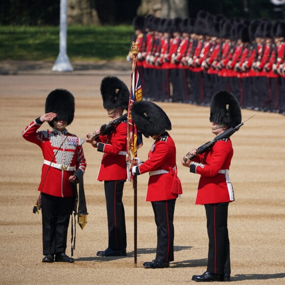 La revue du colonel, pour Trooping the Colour, à Horse Guards Parade à Londres, avant la parade d'anniversaire du roi le 17 juin. Samedi 10 juin 2023. Photo by Jonathan Brady/PA Wire/ABACAPRESS.COM