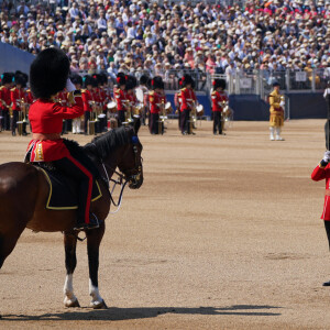 La revue du colonel, pour Trooping the Colour, à Horse Guards Parade à Londres, avant la parade d'anniversaire du roi le 17 juin. Samedi 10 juin 2023. Photo by Jonathan Brady/PA Wire/ABACAPRESS.COM